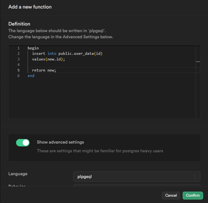 function setting