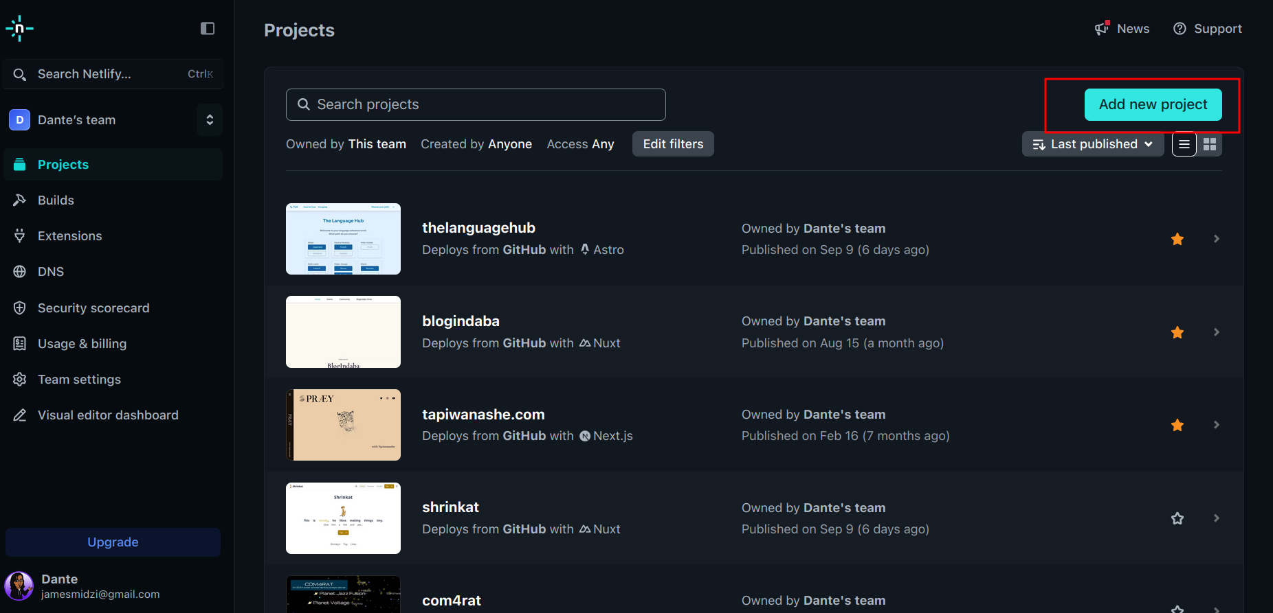 add existing site