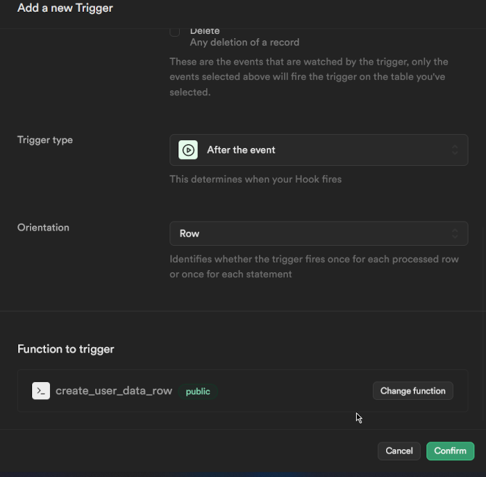 trigger setting