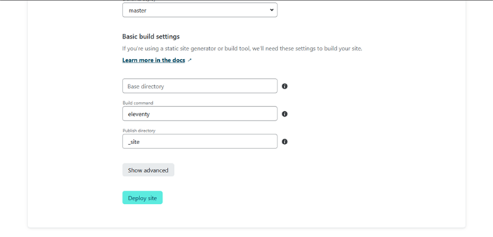Deploy site