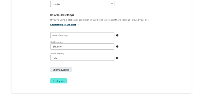 Deploy site